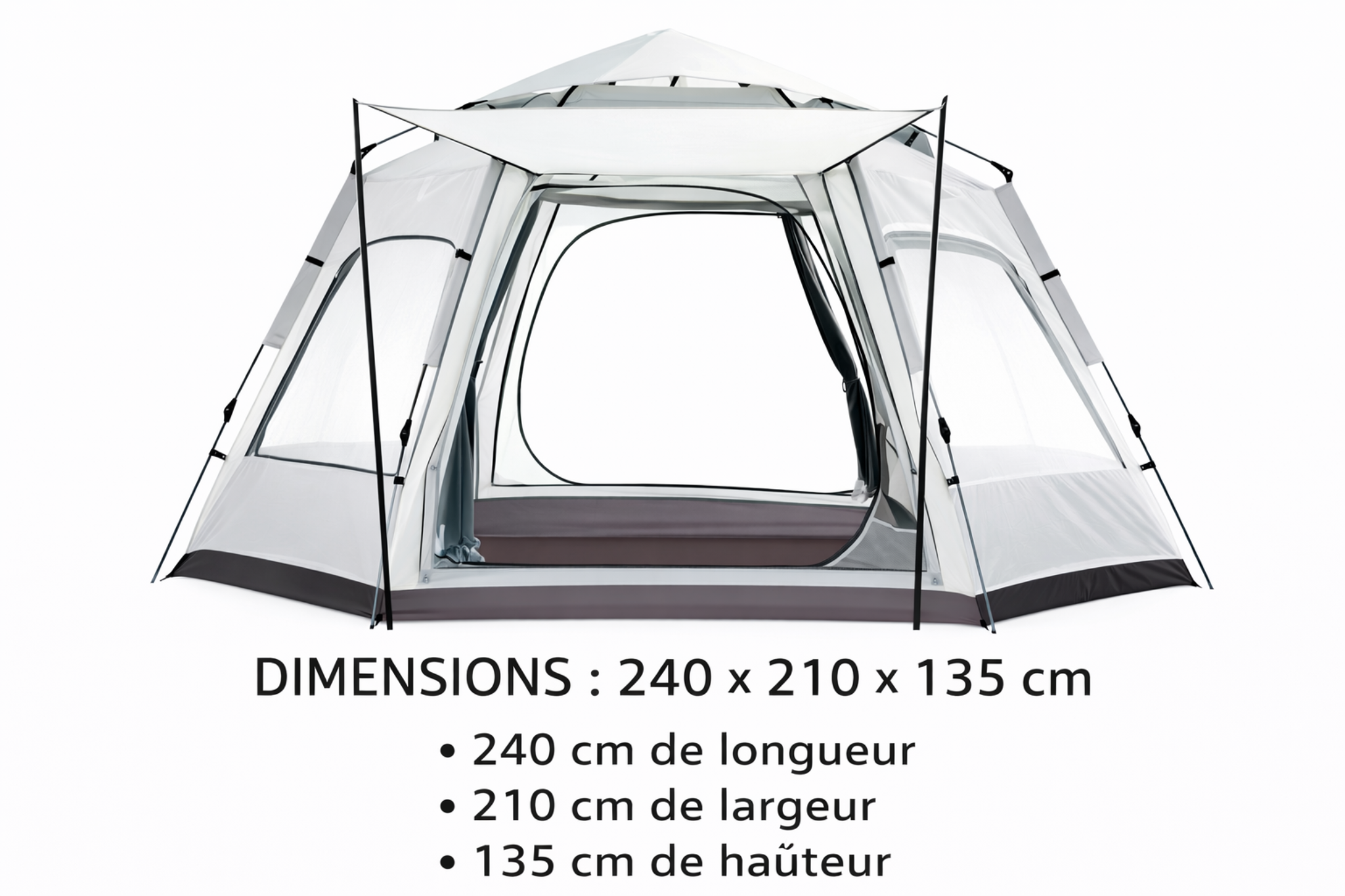 Tenterra – Tente hexagonale automatique 2 à 3 personnes – 4 saisons